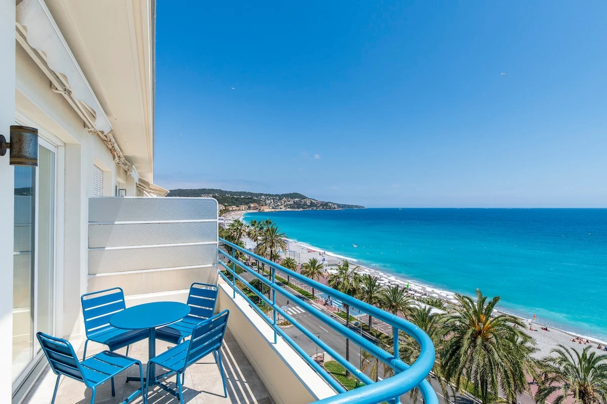 MaisonConte — Vue mer depuis la terrasse, Promenade des Anglais, Nice